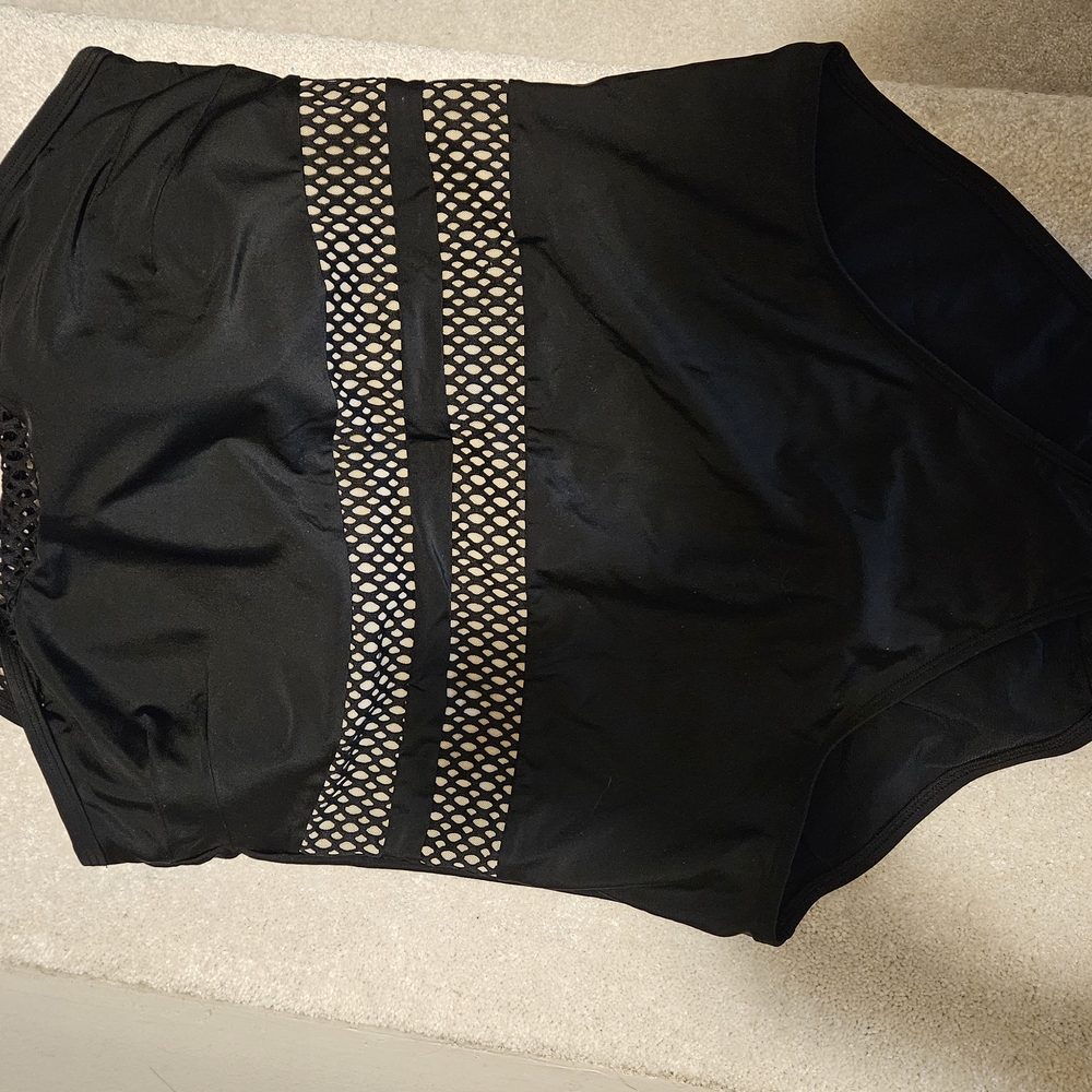 Black Swimsuit with Mesh Detail